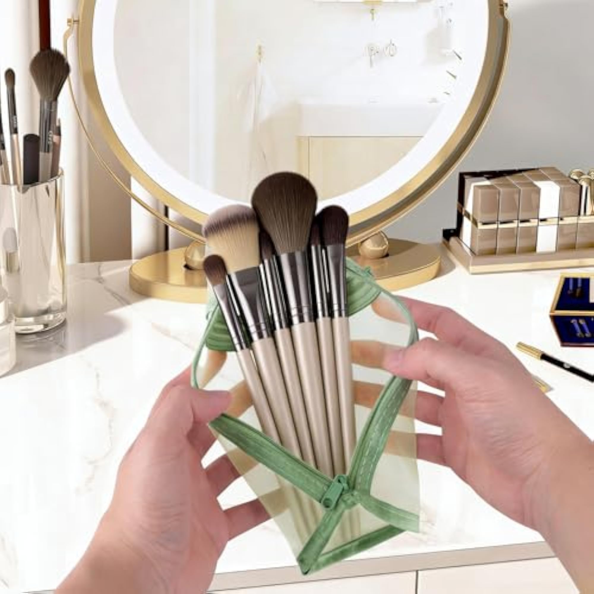 4 Pack Travel Makeup Brush Holders, Portable Organizer
